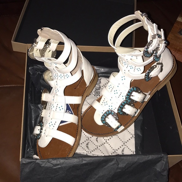 Zadig & Voltaire White Sandals with Blue Accents - Picture 3 of 10